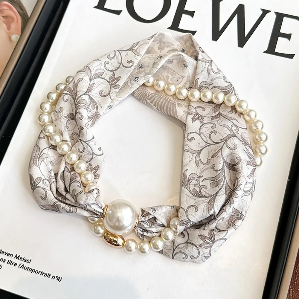 X73 Type11 | Gianzhijie Pearl Magnetic Skinny Silk Neck Scarf